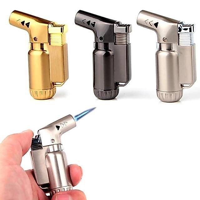 Mini Butane Jet Torch Lighter Windproof Korek Api Gas Portable Refill Adjustable Flame Cigar Kitchen