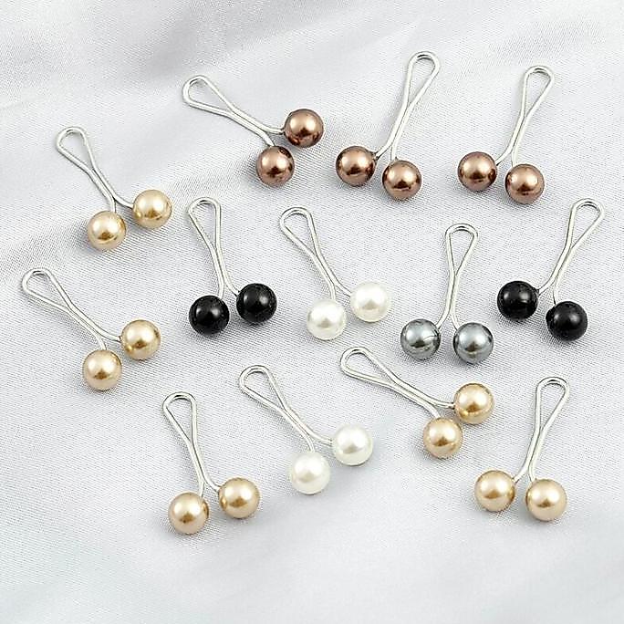 Giocare- 12Pcs/Set Tuspin Dagu Hijab Grosir, Klip Jilbab Mutiara Turki Klip Dagu Mutiara