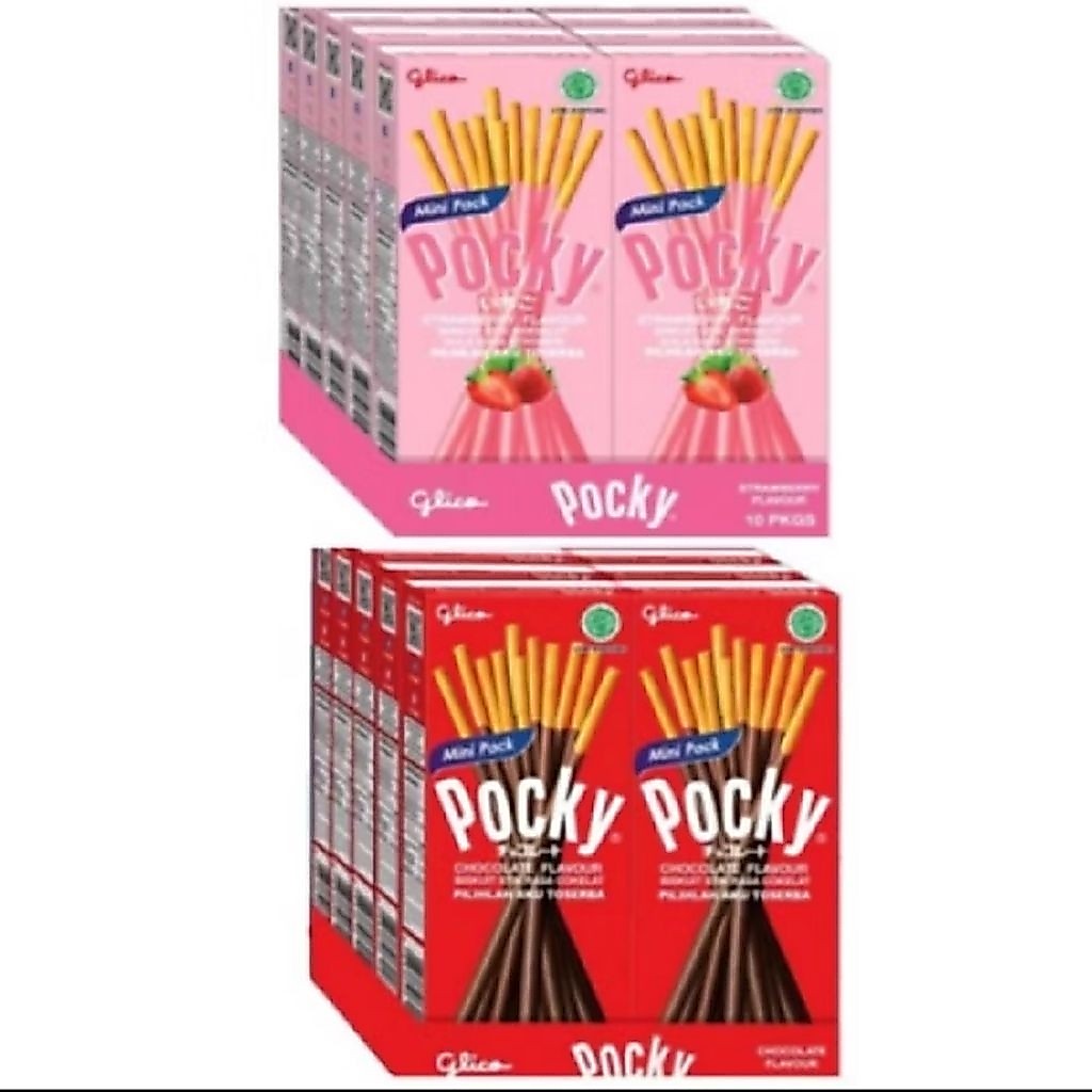 Glico Pocky 21gr isi 10pcs Glico Strawberry Glico Chocolate