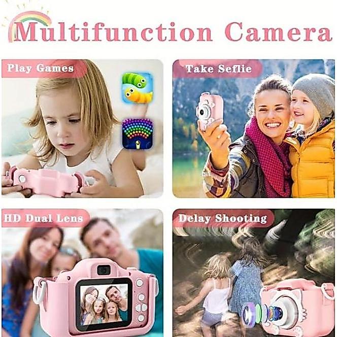 Lansungkirim- Kamera Anak Kamera Digital Selfie 2 Lensa Dual Kamera Kamera Selfie