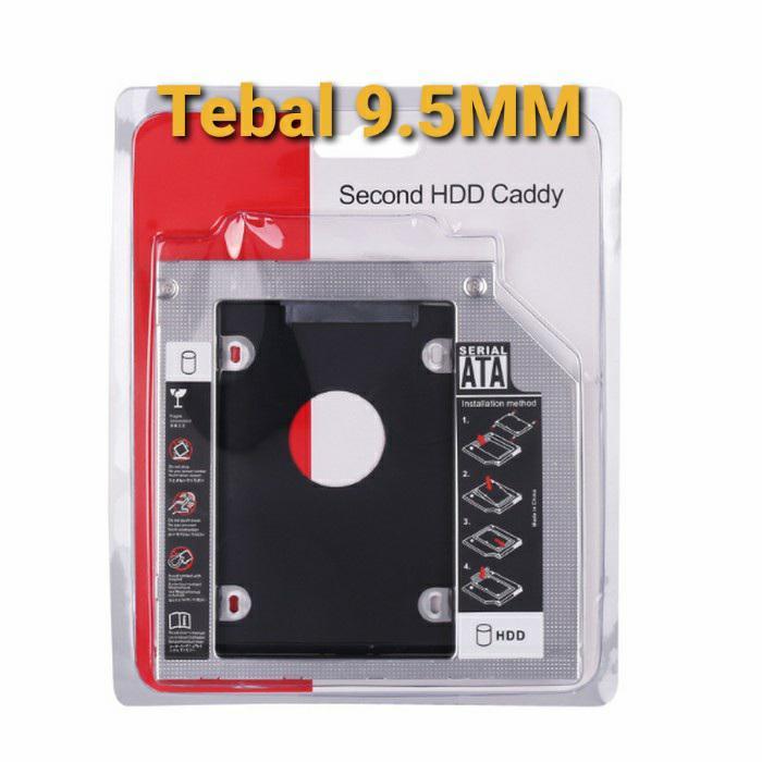 SSD HDD CADDY 9.5MM SLIM - HARDISK CADDY LAPTOP