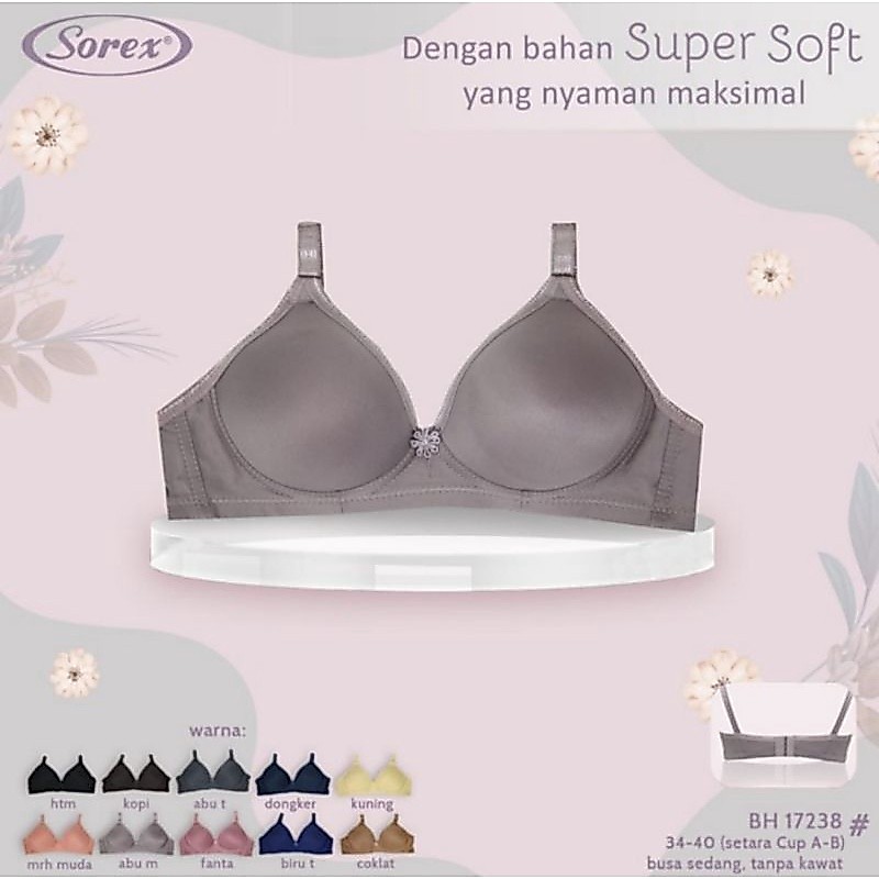 Bra bh Sorex 17238 super soft busa tanpa kawat