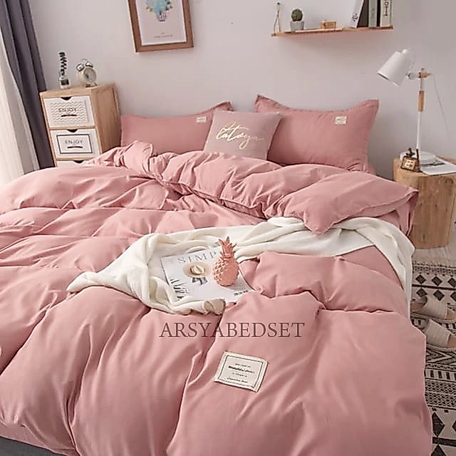 Arsyabedset BEDCOVER SET POLOS/Bedcover+Sprei Motif Polos Satu Warna