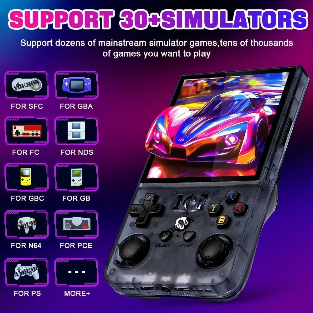 NEW R36MAX Handheld Retro Game Console 4" HD Large Screen Portable Pocket Video Player Open-Source R