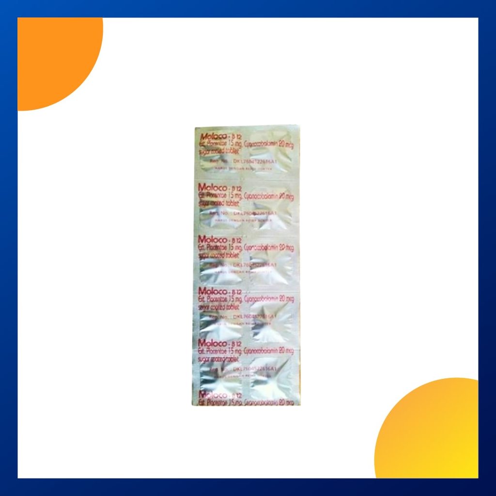 MOLOCO B12 1 STRIP @ 10 TABLET SALUT GULA