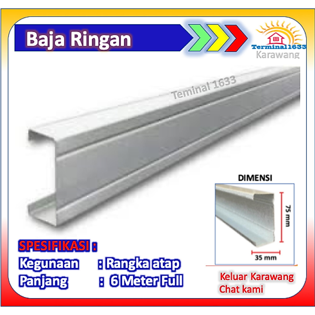 BAJA RINGAN 0.75Full // KANAL C FULL PANJANG 6 METER