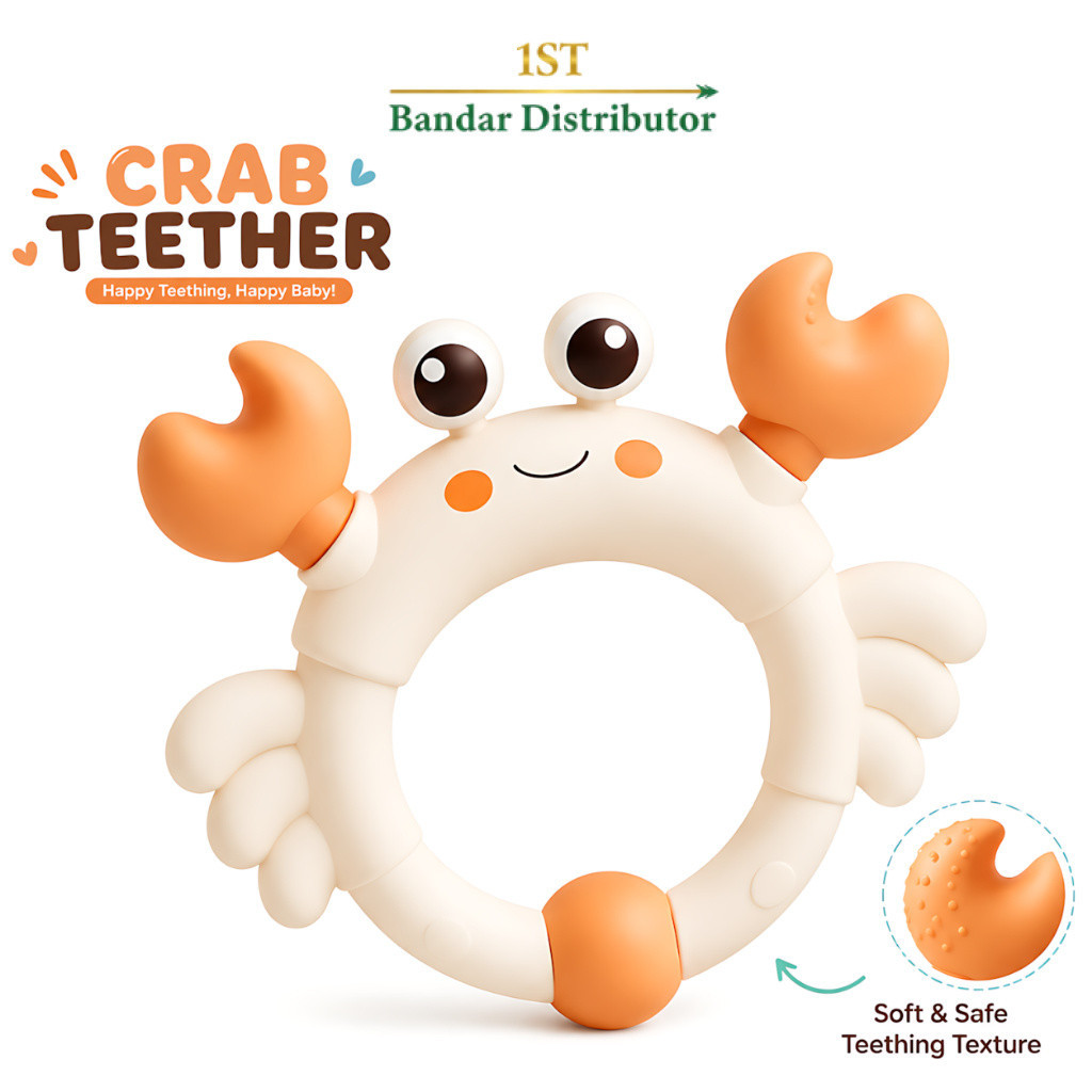 [PAWS.HOUSE] Mainan Anak BTC-2014 CRAB TEETHER Mainan Cute Crab Baby Gigitan Bayi Newborn Edukatif S