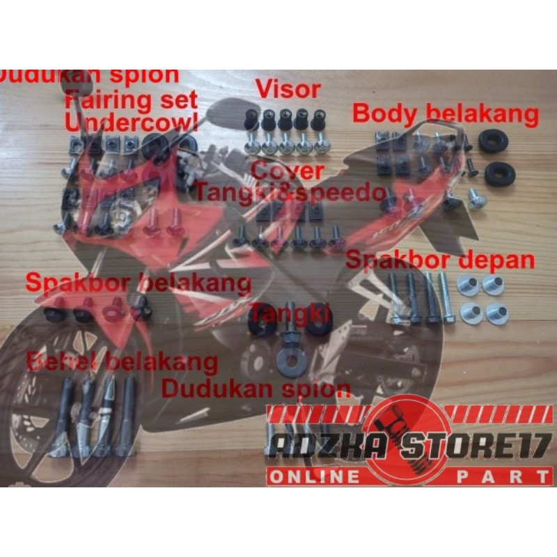 Baut body fullset cbr150 old thailand/baut fullset body honda cbr150 old