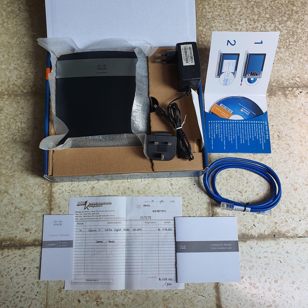 router cisco linksys e2500 e 2500 second seken bekas preloved prelove modem internet