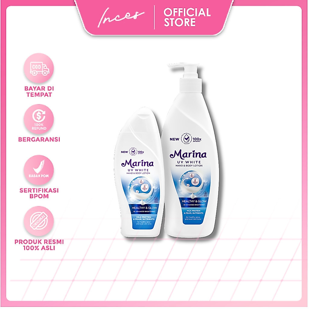 INCES - Marina UV White Hand and Body Lotion Healthy and Glow 92 185 460 ml