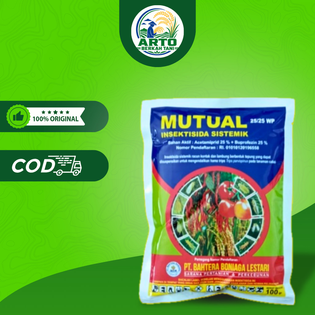 Insektisida Mutual 25/25 WP Acetamiprid 25 % + Buprofezin 25 % Kemasan 100 Gram