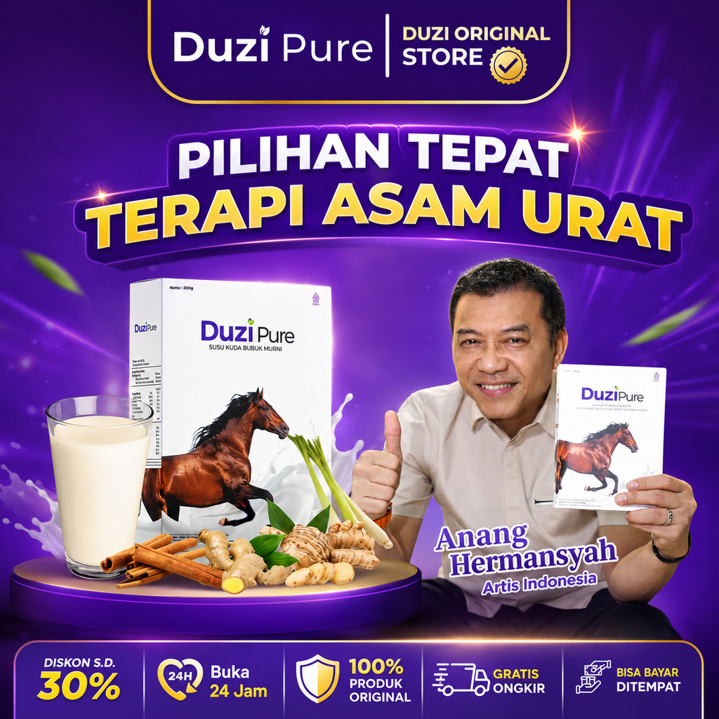 Duzi Pure - Susu Kuda Lombok Untuk Asam Urat, Tulang Dan Nyeri Sendi Original Asli Bubuk 200 Gram