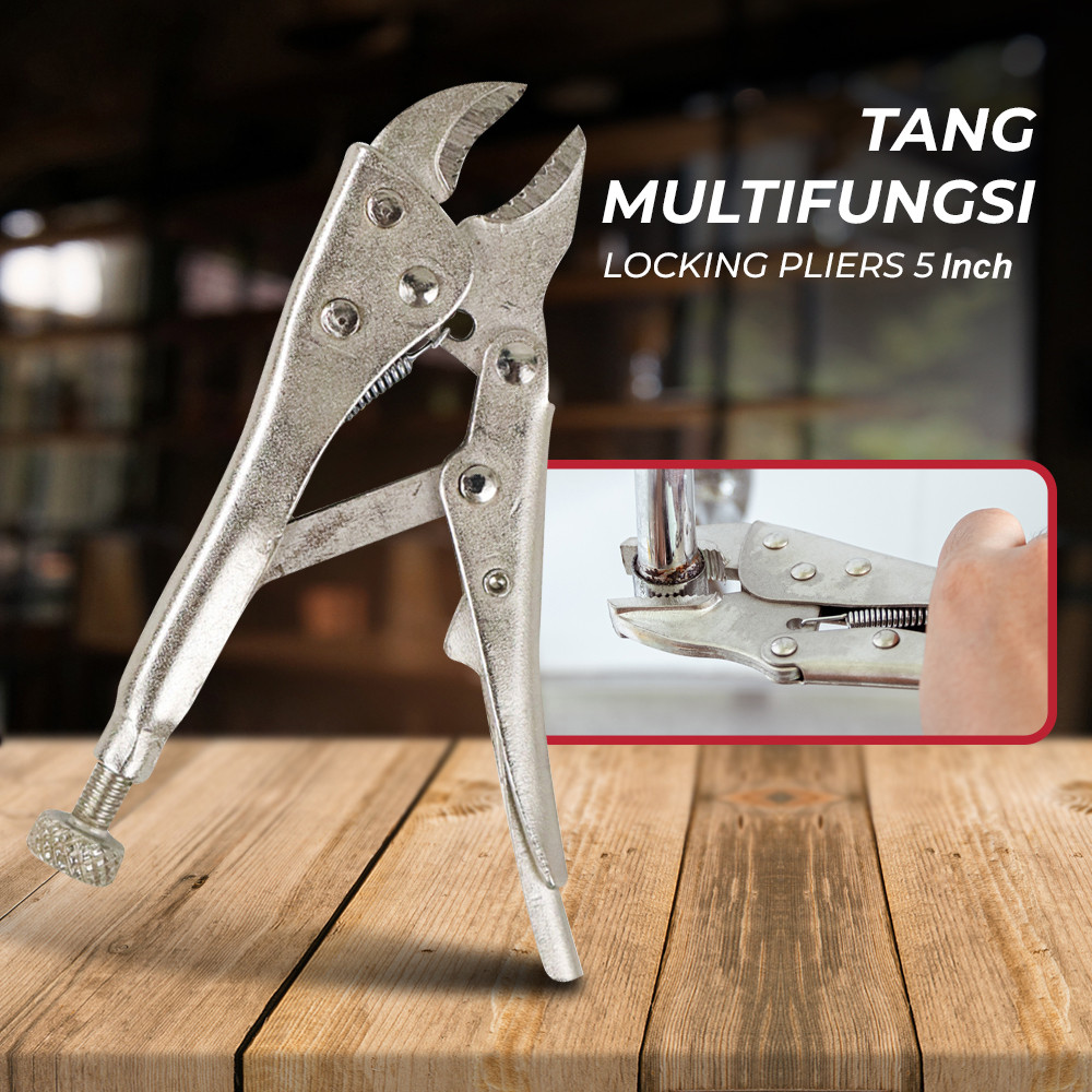 Tang Buaya Bulat Curved Jaw Locking Pliers Jepit Pengunci Otomatis 5 Inch