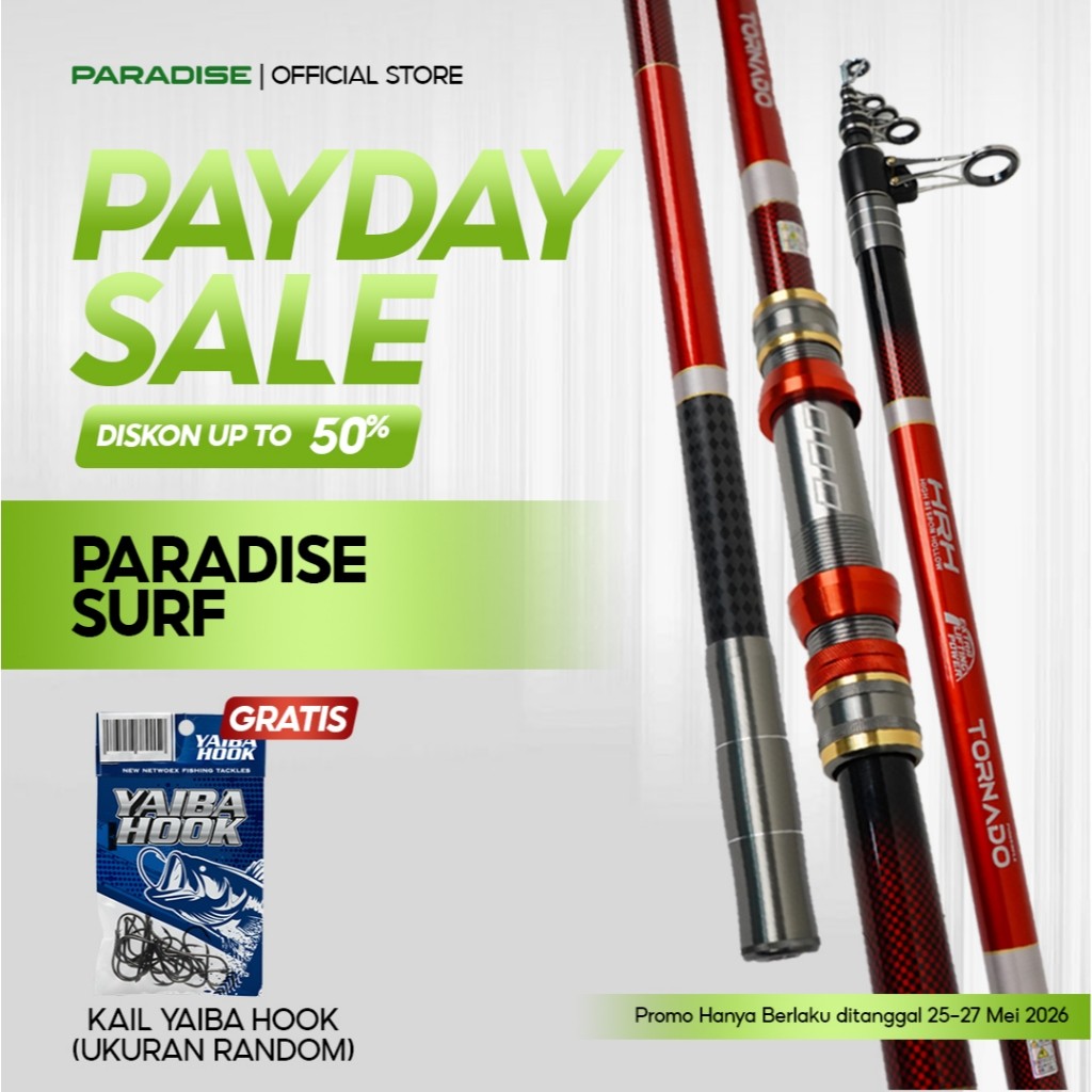 Paradise - Surf Joran Pasiran 360CM 390CM 420CM 450CM Joran Pancing Carbon Antena Telescopic Kaku Ku