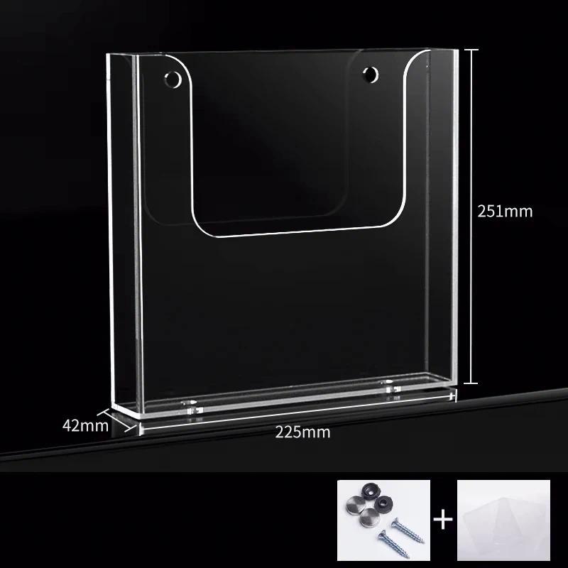A4/A5 Brochure Holder Wall Mount Literature Holder Clear Flyer Holder Wall Mounted Pamphlet Rack Cle