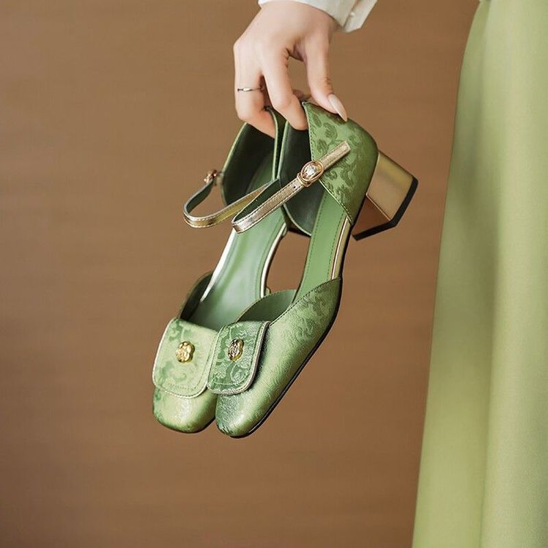 Sepatu wanita, sepatu Mary Jane tali tunggal gaya Cina, sepatu wanita JK.