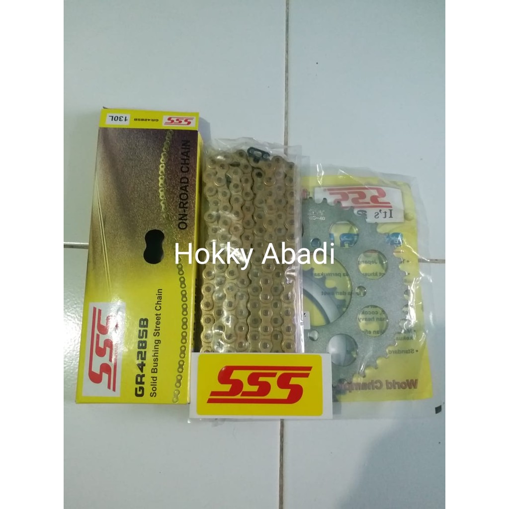 Gear Set 428 SSS Rantai SSS SB Supra X125, Karisma, Revo, Blade