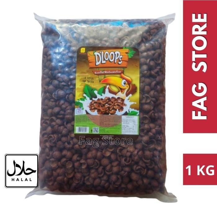 D'loops sereal buah & coklat 1kg Chococrunch D'loops Corn Puff Oatmeal Food Fruit Cereal - Chocolate