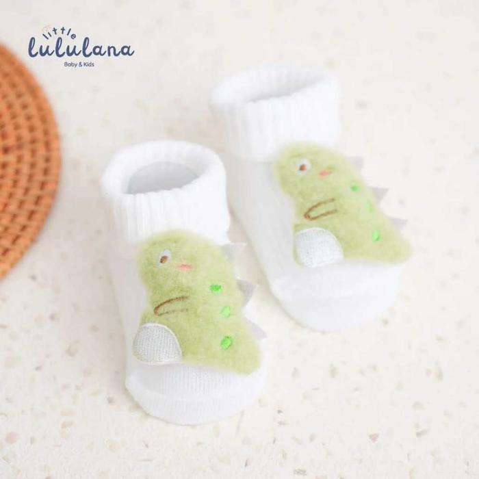 Best Socks Kid's= Little Lululana - Rexy| Kaos Kaki Bayi 3D Cowok Dinosaurus | Anti Slip Dino Baby B