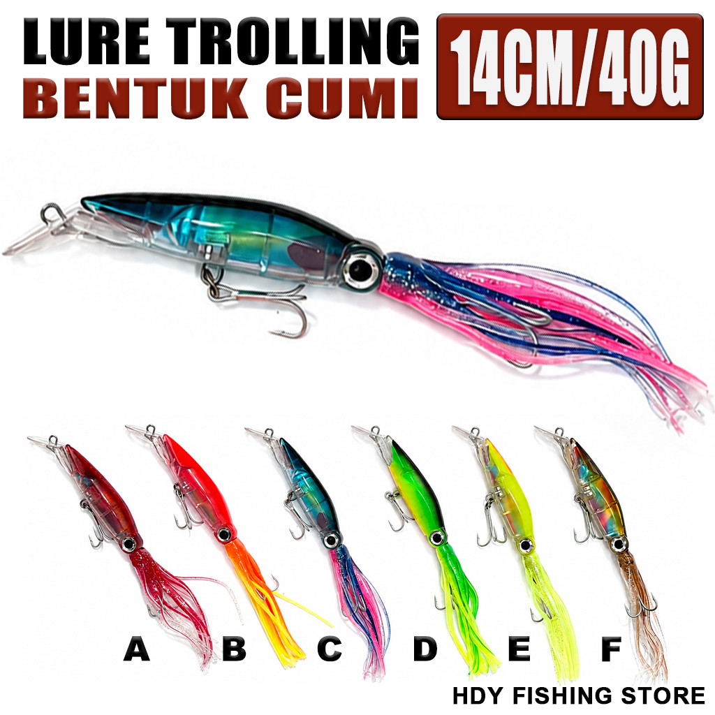 UMPAN LURE TROLLING SQUID Bentuk Cumi 14cm 40g