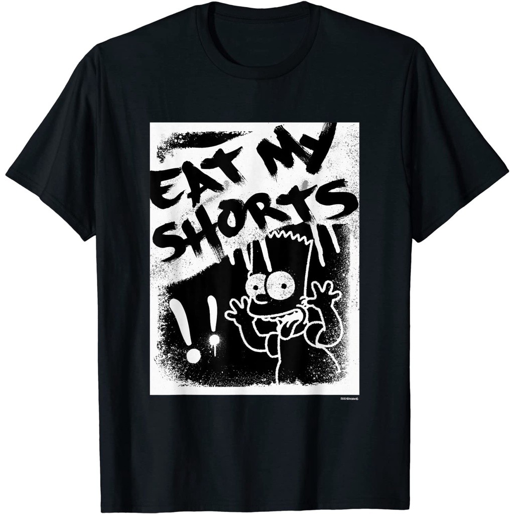 Kaos Baju Tshirt Dewasa The Simpsons Bart Simpson Eat My Shorts SprayPaint Graffiti