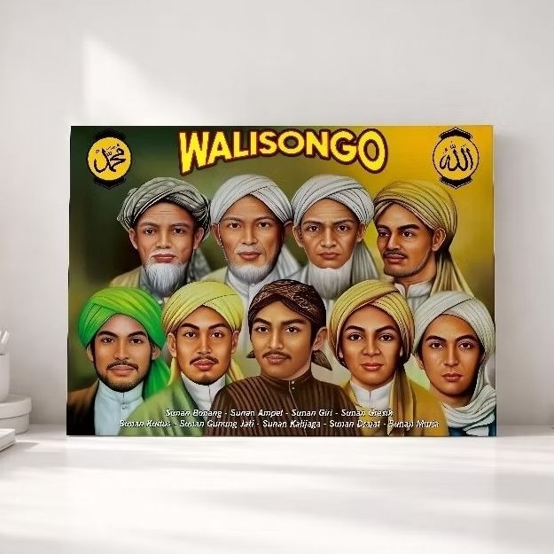 Foto wali songo ukuran 40x60 poster wali songo bingkai mdf