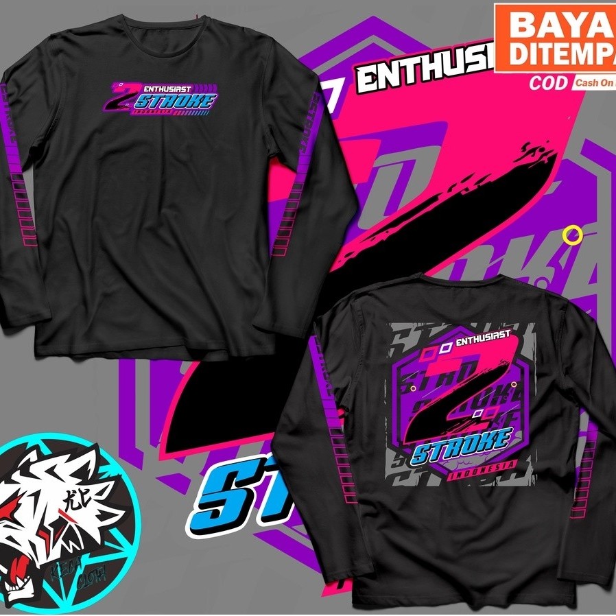 KAOS BAJU LENGAN PANJANG RACING 2 STROKE ENTHUSIAST BIG SIZE JUMBO KAOS 2STROKE PRIA WANITA