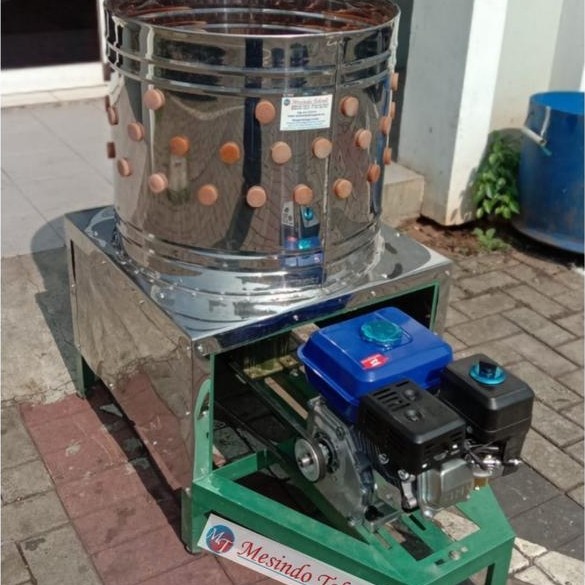 Mesin cabut bulu ayam 5 Ekor steinlis dengan Gear box + engine gx-200
