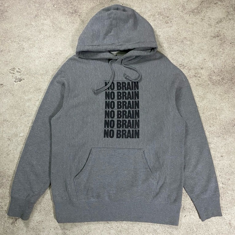 Fucking Awesome “No Brain” Pullover Hoodie - Gray Heather second original