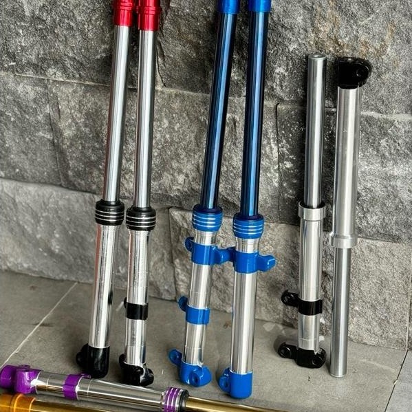 SHOCK DEPAN AS 26mm BLUE RAINBOW TWONE CROM GOLD BOTTOM MIO SUPRA KPH MX BEAT FREE REQUEST POTONG AS