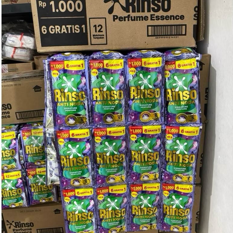 Promo Rinso Detergen Cair 1 Dus(112sachet) 40g/ Rinso Liquid Detergent 1000an