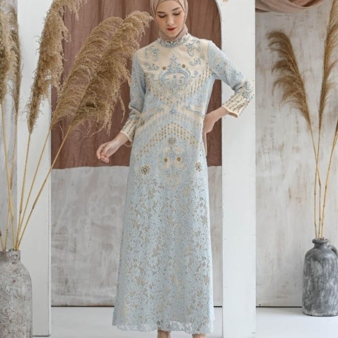 SOLEMIO MAXIDRESS / TERUSAN PANJANG / BAJU PESTA / GAUN PANJANG MUSLIM / GAMIS BRUKAT IMPORT