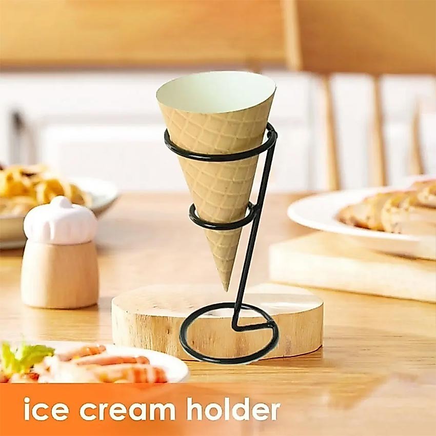 Display Ice Cream Cone Holder Bahan Metal / Rak Ice Cream Cone / Rak Es Krim / Etalase Makanan -