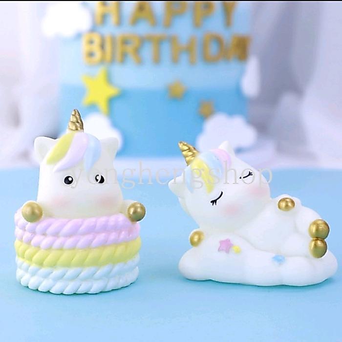 Topper Unicorn, Hiasan Kue Unicorn, Boneka Unicorn, Mainan Unicorn