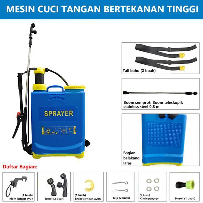 Promo Best YIQII Tangki Sprayer Manual 16 Liter Alat Semprot Tanaman Hama Padi Pertanian - Biru-16L,