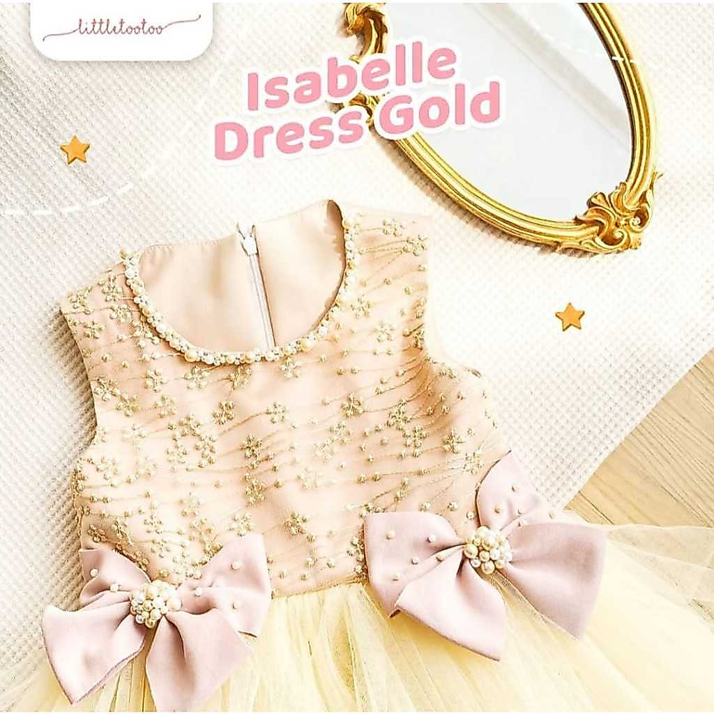 LITTLE TOOTOO KIDS - Isabelle kids dress  / dress anak / gaun anak perempuan gold