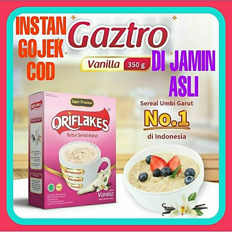Oriflakes sereal umbi garut asam lambung, oriflakes GASTRO 350 Gram, Oriflakes solusi asam lambung m