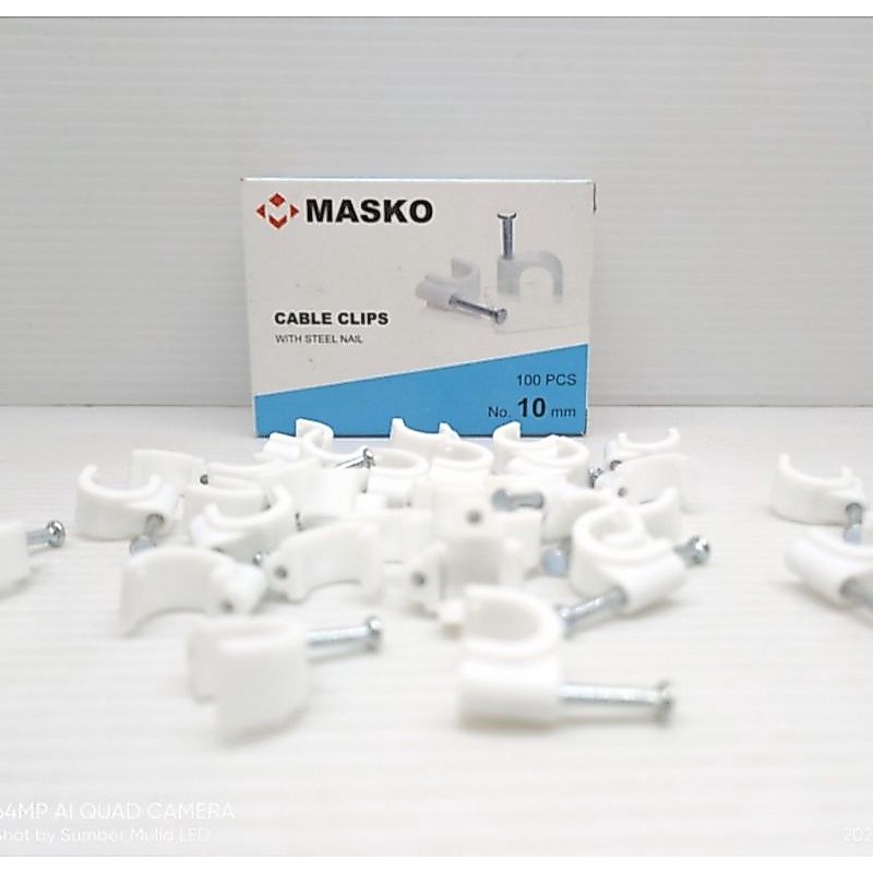 MASKO SUPRA KLEM KABEL 10MM / Cable Clip No 10 Paku Beton Kotak isi 100 GROSIR