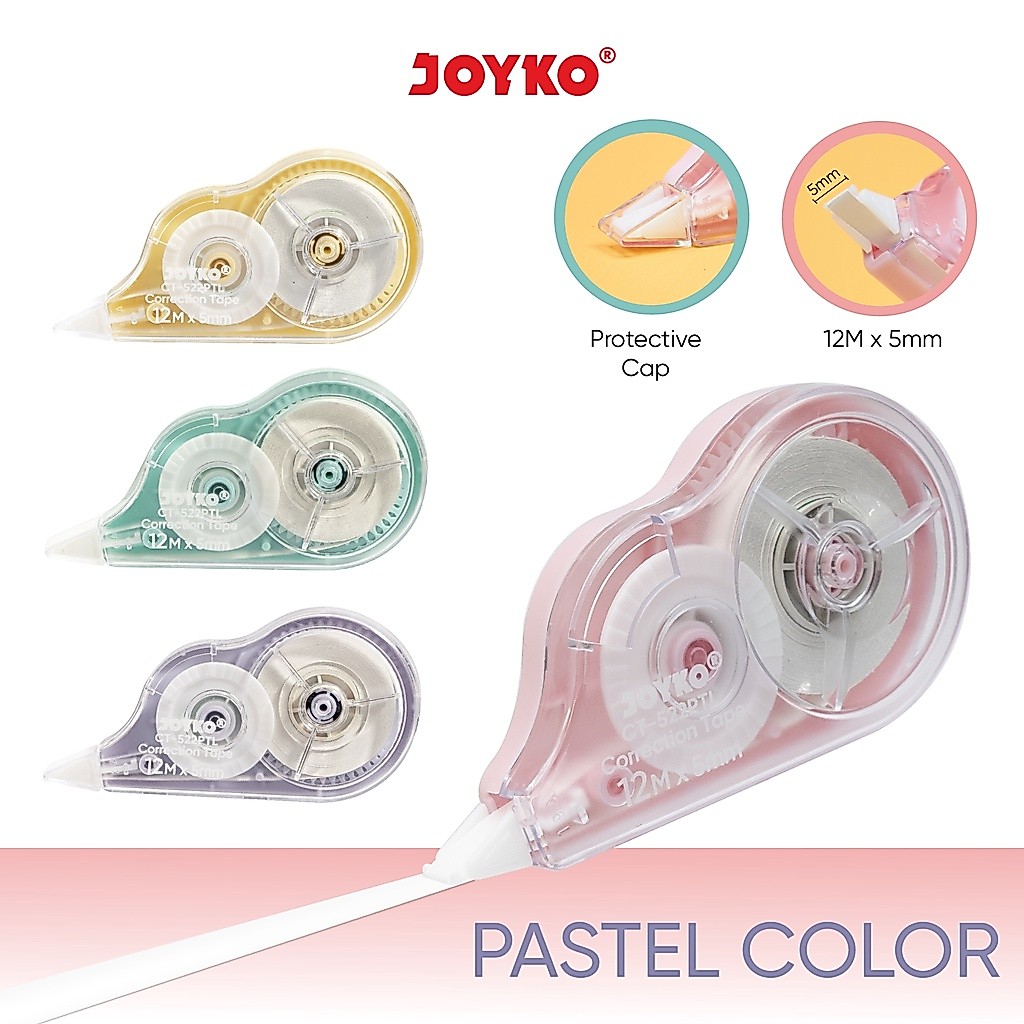 JOYKO Pita Koreksi Correction Tape CT-522PTL Pastel Color