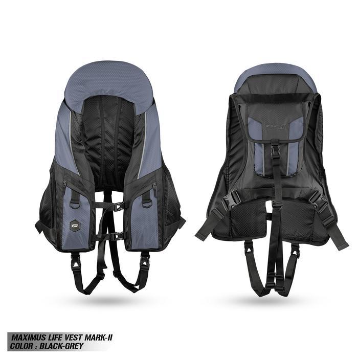 Promo Life Jacket | Rompi Pelampung | Firecast Maximus vest - BLACK-GREY Terlaris