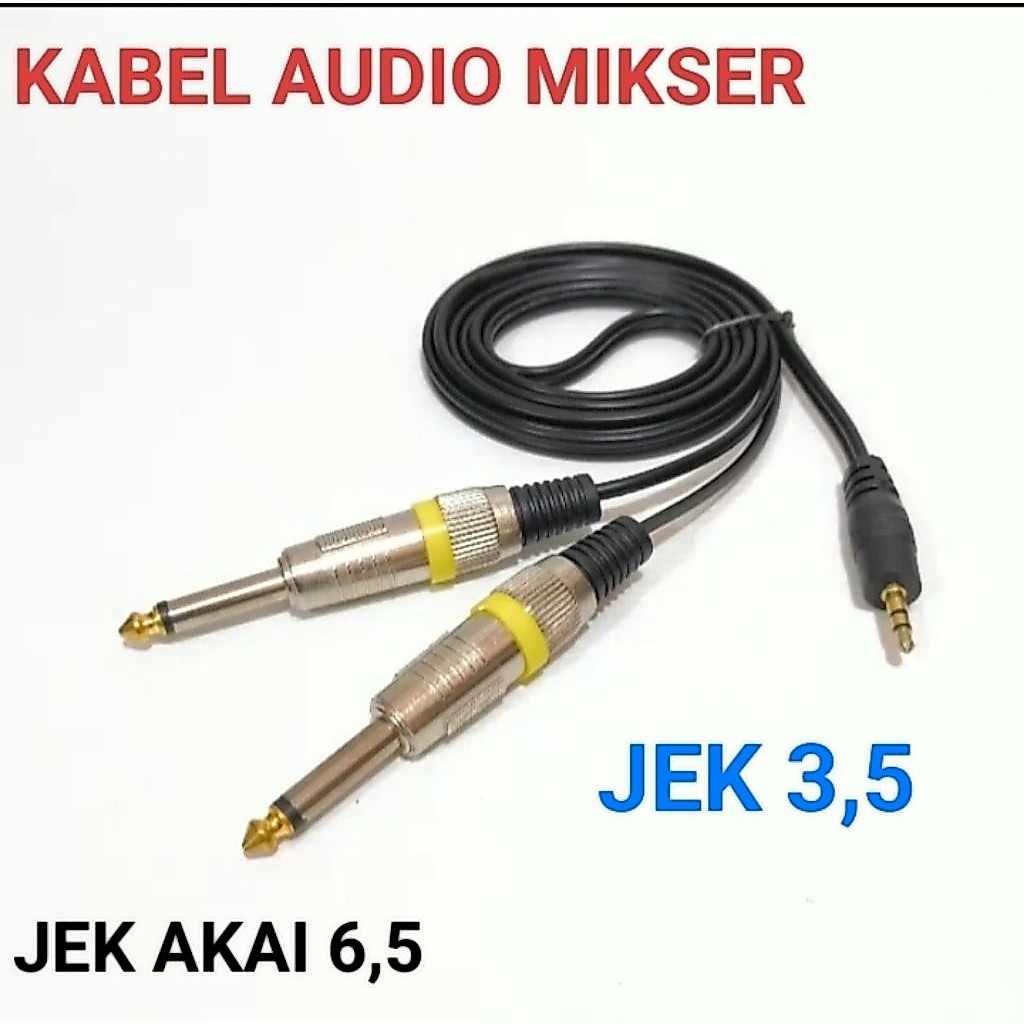 KABEL AUDIO KABEL WARNA HITAM HP KE MIKSER JEK 3,5 MM TO JEK TOA/AKAI KABEL AUDIO MIKSER