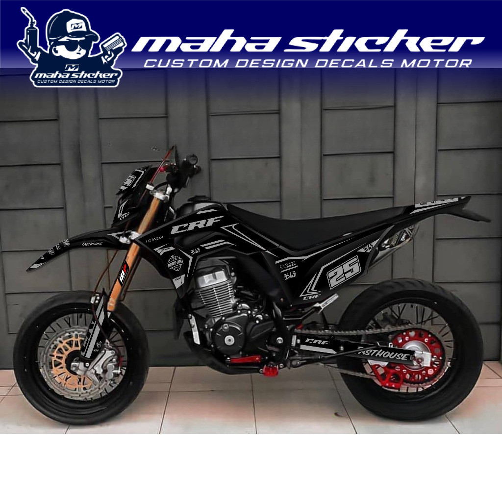 Cod stiker crf 150L decal silver abu hitam full body custom free request terbaru Mahastiker