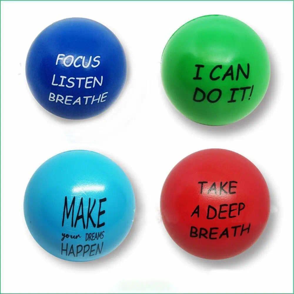 3/4/6Pcs Bola Pijat Tangan PU, Bola Pijat Jari, Bola Motivasi untuk Anak-anak dan Dewasa