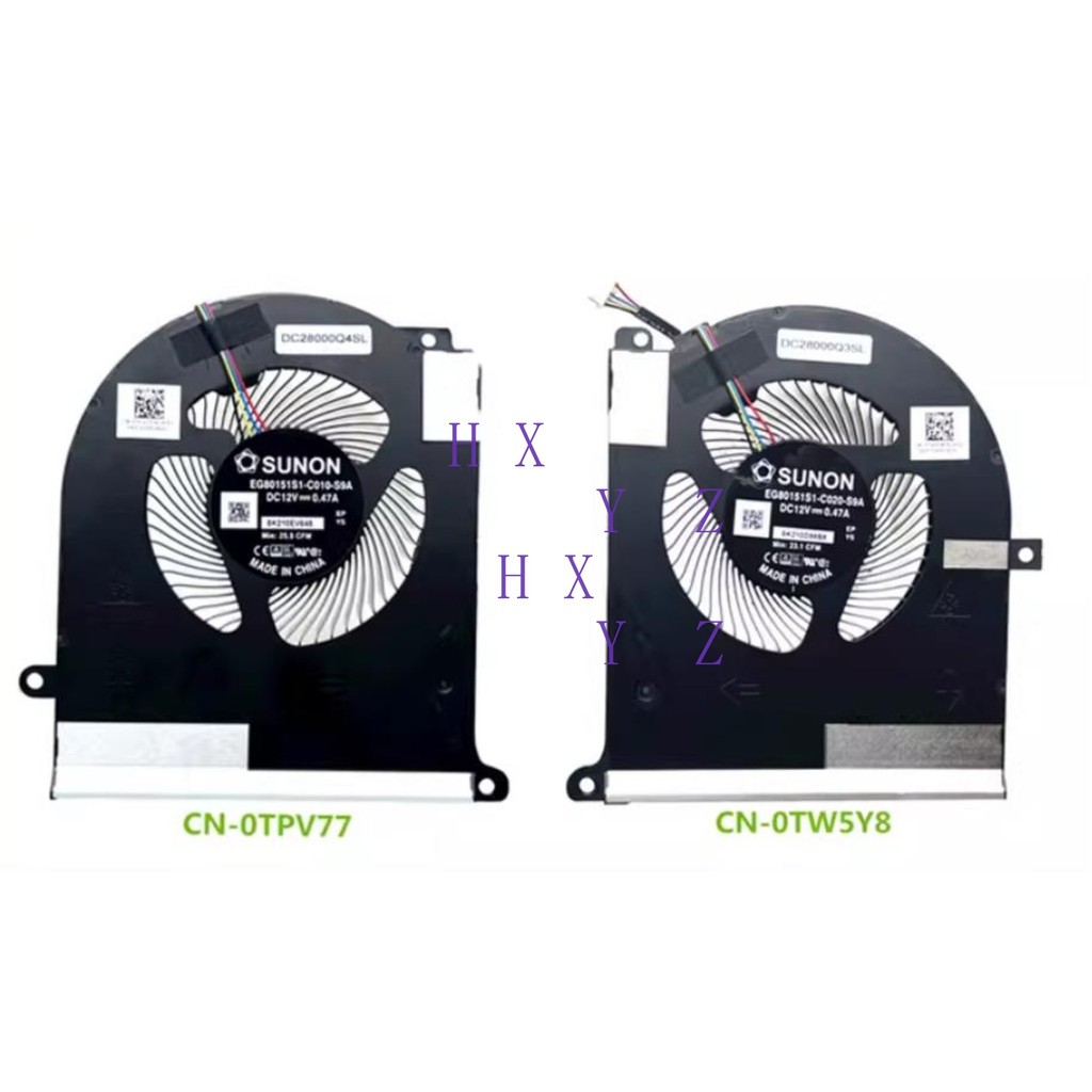 Laptop CPU GPU Cooling Fan For Dell Alienware Area 51M R2 P38E P38E001 RTX2080 -0TPV77 -0TW5Y8 EG801