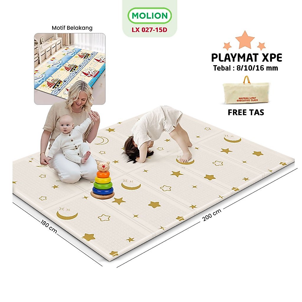 MOLION SNI D Playmat Matras 8-10-16mm Playmate XPE Empuk Tikar Lipat Alas Tidur Bayi LX 027-15