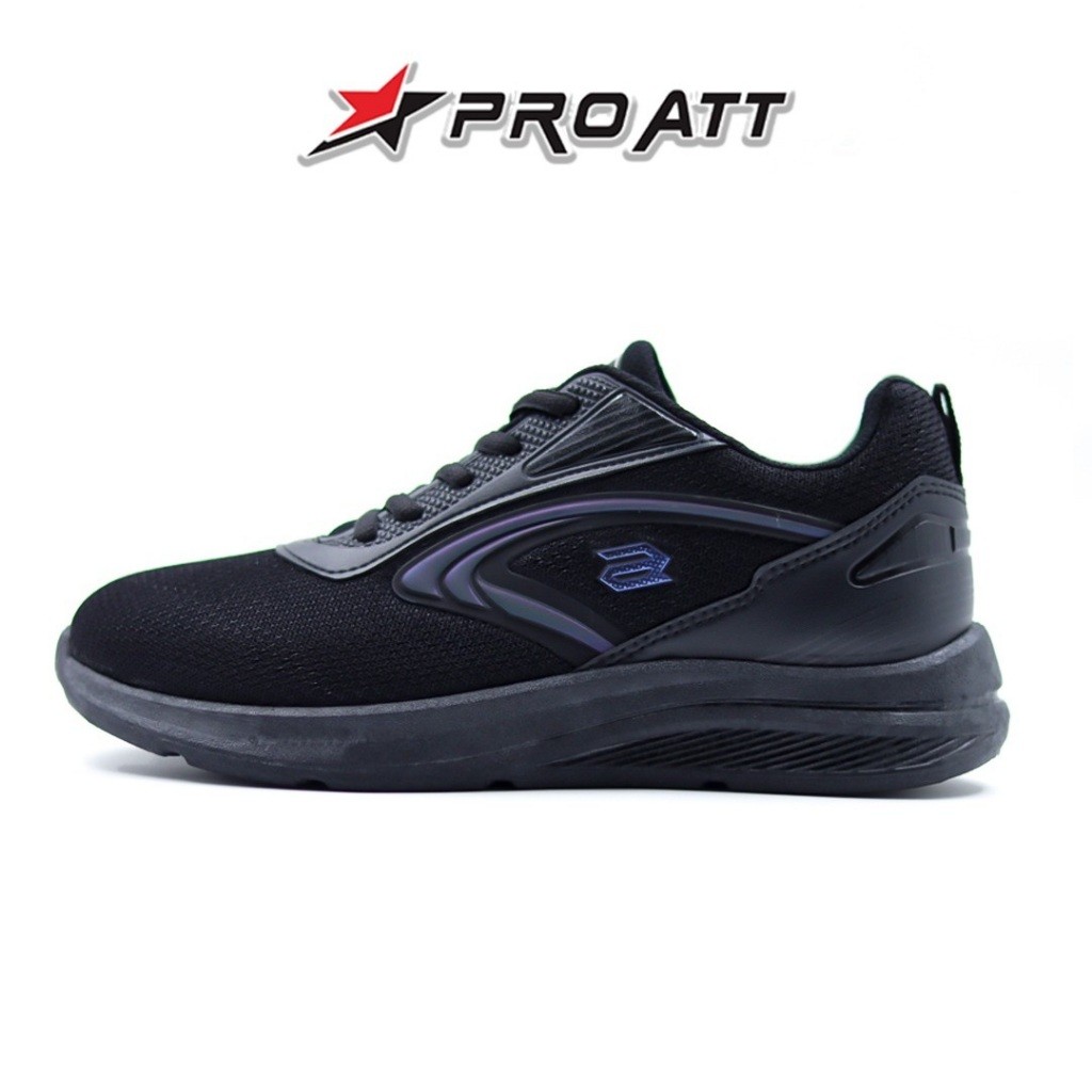 Pro Att HL Sepatu Sekolah Pro Att 39-44 Sneakers Olahraga Kasual Hitam Polos