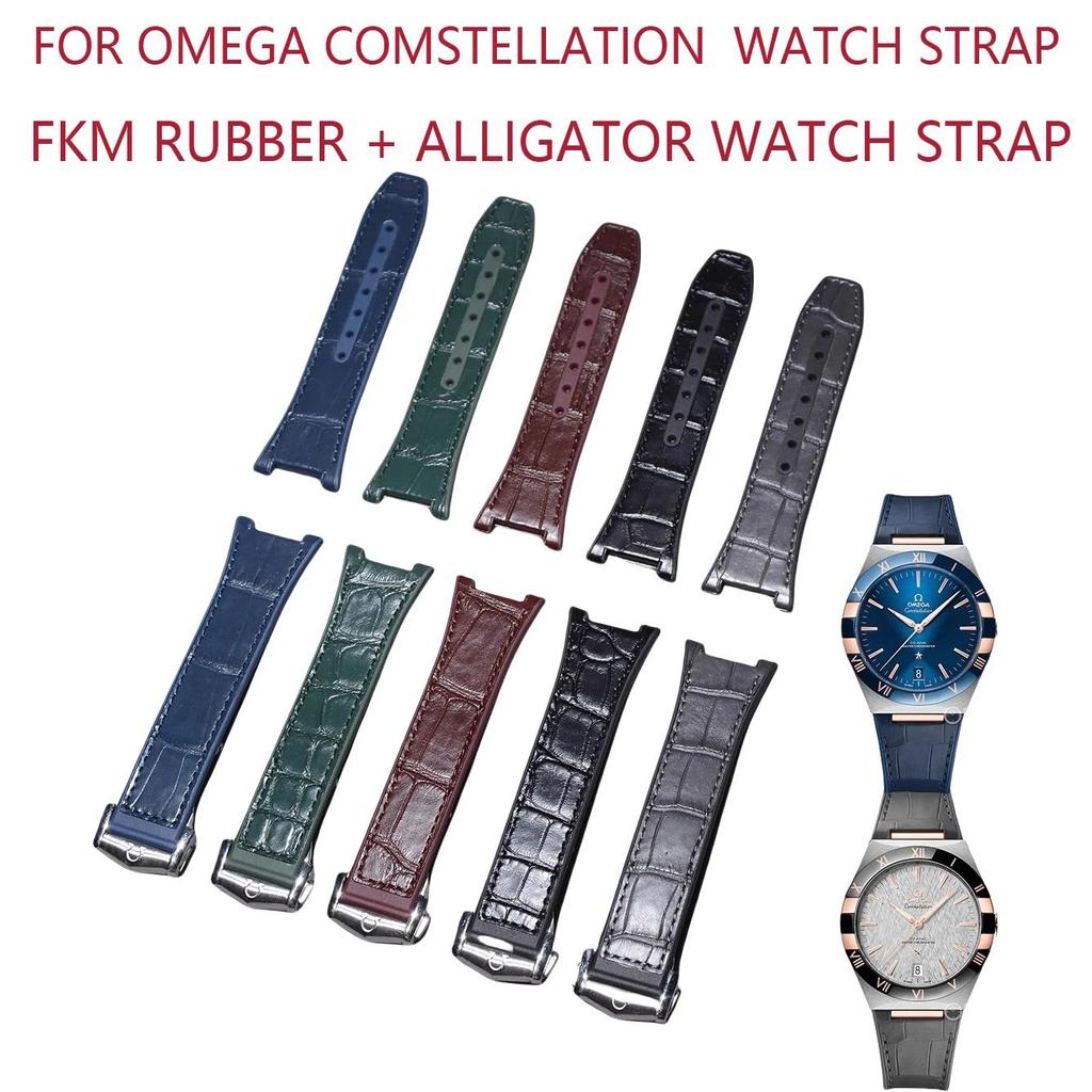 UNTUK OMEGA CONSTELLATION 131.23.41.21.03.001 TALI KARET 24MM TALI JAM OMEGA CONSTELLATION FKM TALI 