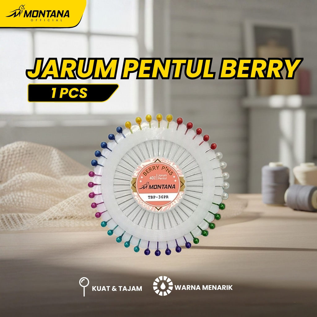 MONTANA Jarum Pentul Straight Pin Serbaguna 40 PCS Anti Karat TBP-36PR