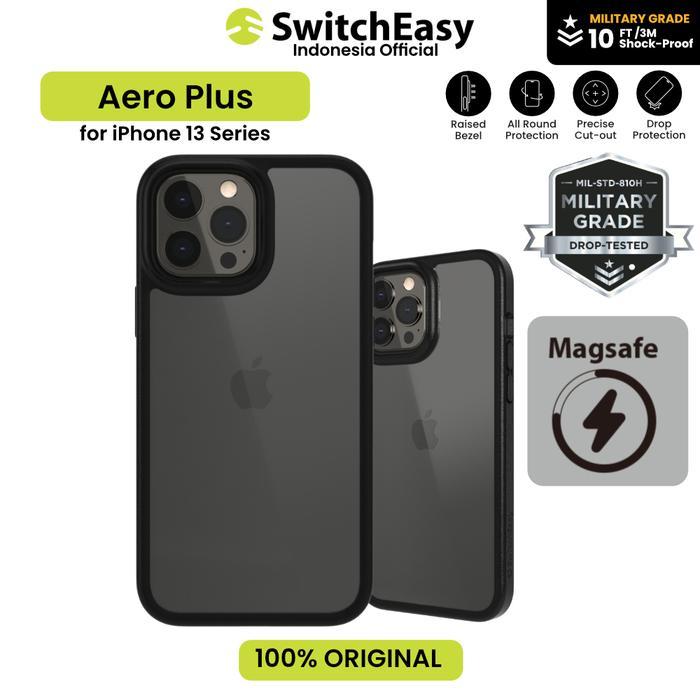 Case iPhone 13 Pro Max / 13 Pro Switcheasy Aero+ Slim MagSafe Casing Cover Protection - Clear Black,