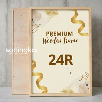 Bingkai Foto Kayu 24R Frame Foto Bingkai Kayu Ukuran 24R 60.9 x 80 cm Bingkai Kayu Pinus Alami